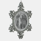 "Die Wagenhalle" Schneeflocken Zinn-Ornament (Links)