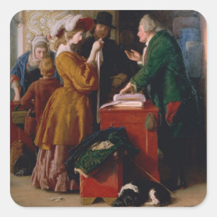 Die Wahl des Hochzeitsgown, aus Kapitel 1 "Die Quadratischer Aufkleber