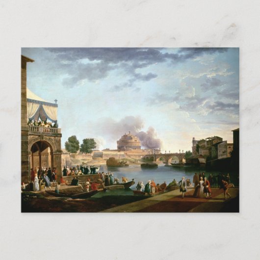 Die Wahl des Papstes mit Castel St. Postkarte (Vorderseite)