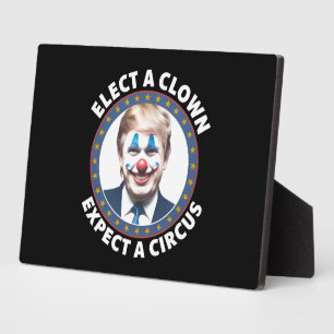 Die Wahl eines Clowns erwartet eine lustige Politi Fotoplatte
