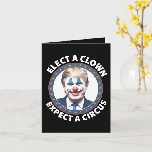 Die Wahl eines Clowns erwartet eine lustige Politi Karte (Gelbe Blume)