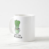Die Wahl für die Welt lustige Bok Choy Veggie Pun Kaffeetasse (Vorderseite Links)