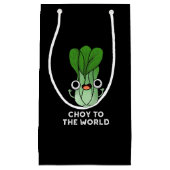 Die Wahl für die Welt lustige Veggie Pun Dark BG Kleine Geschenktüte (Vorderseite)