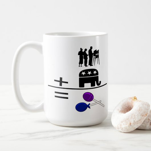 Die Wähler und die Republikaner sind gleich gesaug Kaffeetasse (Mit Donut)