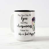 Die Wahnsinn-Tasse der gelangweilten Göttin Zweifarbige Tasse (Vorderseite Links)