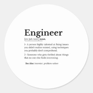 Die wahre Bedeutung eines Ingenieurs Runder Aufkleber