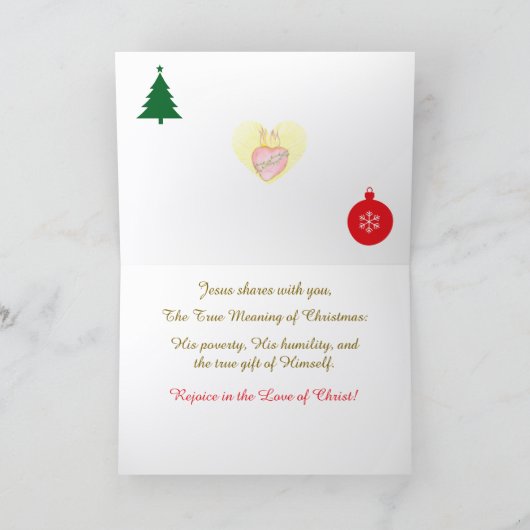 Die wahre Bedeutung von Weihnachten, Grußkarte Karte (Innenseite)