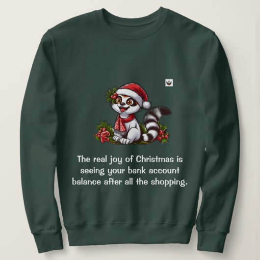 Die wahre Freude der Weihnachtsfrauen grün Sweatshirt (Design vorne)