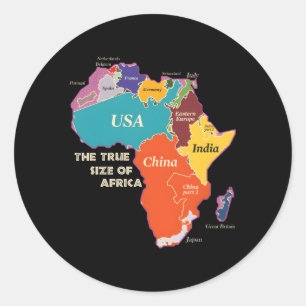 Die wahre Größe Afrikas Runder Aufkleber
