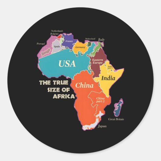 Die wahre Größe Afrikas Runder Aufkleber (Vorderseite)