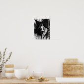 Die wahre Hexenschwarz-Weiß-Abstrakte Kunst Poster (Küche)