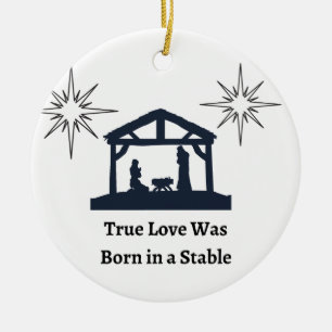 Die wahre Liebe war in einem Stable an Weihnachten Keramik Ornament