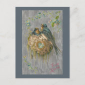 Die wahre Liebe zum Schwalben im Nest Postkarte (Vorderseite)