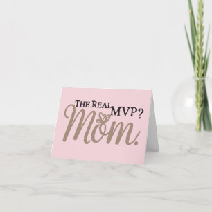 Die wahre MVP – Mama Minimalistisches Blush Rosa Dankeskarte