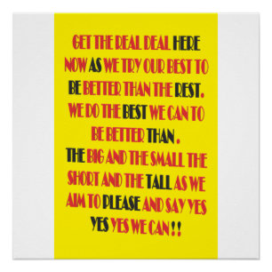 Die wahre Sache ist hier die Poster-Druckart Art Poster