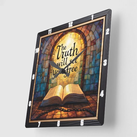 Die Wahrheit Set dir frei Quadratische Wanduhr (Winkel)