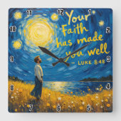 Die Wahrheit Set dir frei Quadratische Wanduhr (Vorderseite)