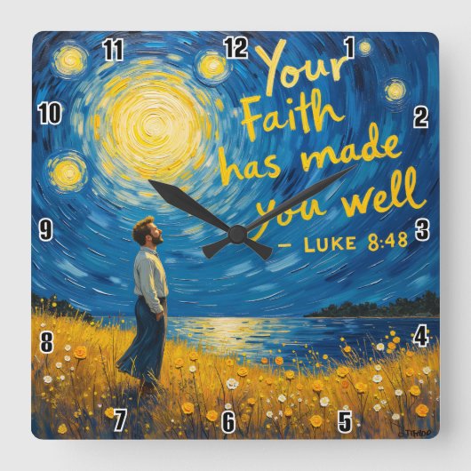 Die Wahrheit Set dir frei Quadratische Wanduhr (Vorderseite)