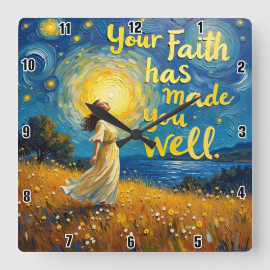 Die Wahrheit Set dir frei Quadratische Wanduhr (Vorderseite)