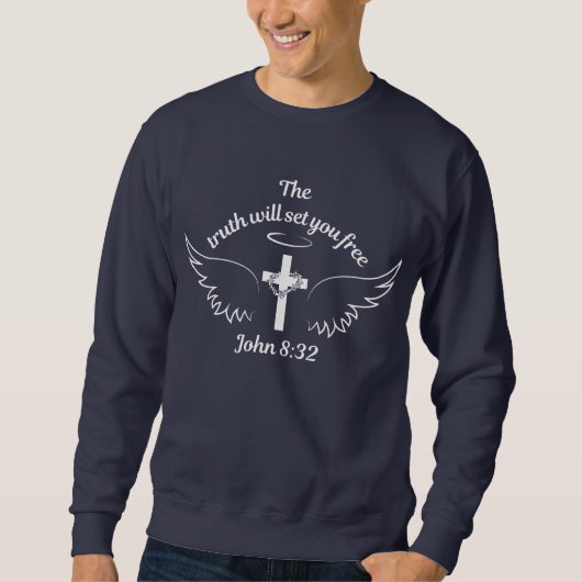 Die Wahrheit wird dich Set befreien John 8:32 Männ Sweatshirt (Vorderseite)