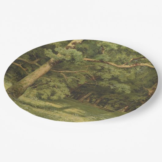 Die Waldreinigung (Waldlandschaft) Pappteller (Schrägansicht)