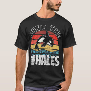 Die Wale Retro Wintage Orca und Killer Wal gerette T-Shirt