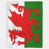 Die Wales-Flagge - ein Tapisserie des walisischen  Fleecedecke (Vorderseite)