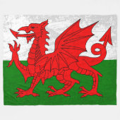 Die Wales-Flagge - ein Tapisserie des walisischen  Fleecedecke (Vorderseite (Horizontal))