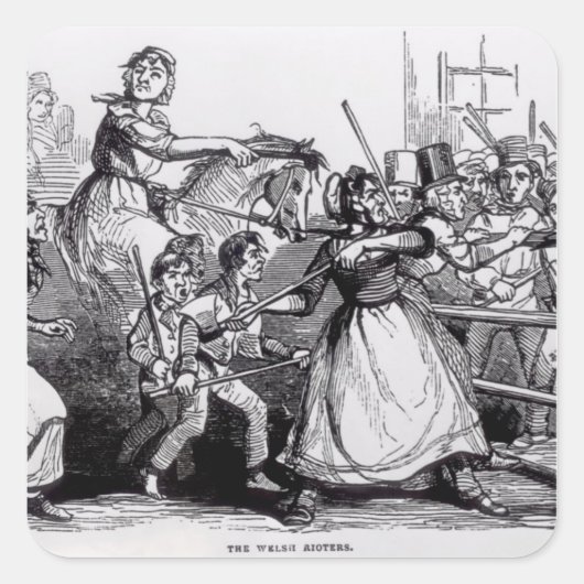 Die walisischen Rioter Quadratischer Aufkleber (Vorderseite)