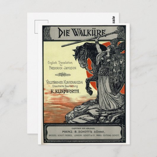 Die Walküre (Titelseite der Stimmzettel, 1899) Postkarte (Vorne/Hinten)