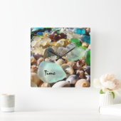 Die Wall-Uhr des Küstenmeeres Quadratische Wanduhr (Zuhause)