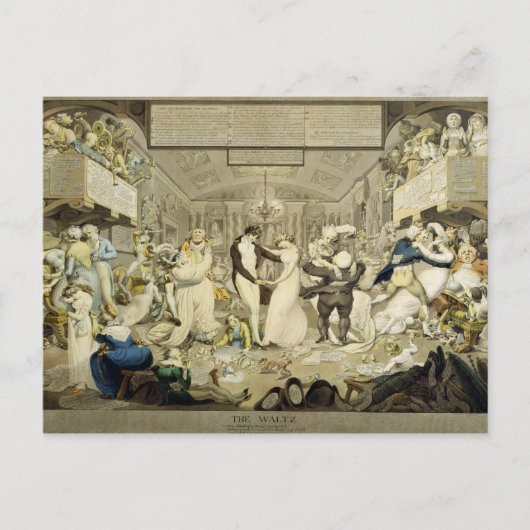 Die Waltz (farbige Gravur) Postkarte (Vorderseite)