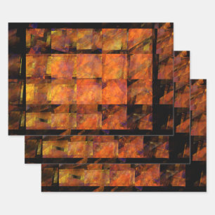 Die Wand Abstrakte Geometrische Feuer Kunst Modern Geschenkpapier Set
