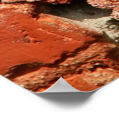 Die Wand aus rotem Ziegelstein ist veraltet, alt, Poster (Ecke)