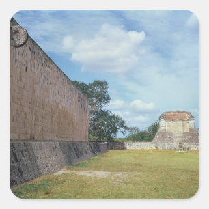 Die Wand des Ball-Gerichtes Quadratischer Aufkleber