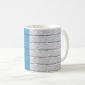 Die Wand ist blau und weiß gestrichen Kaffeetasse (VorderseiteRechts)