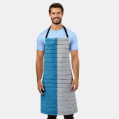 Die Wand ist blau und weiß gestrichen Schürze (Getragen)