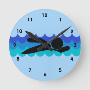 Die Wand-Uhr des Schwimmbeckens Runde Wanduhr