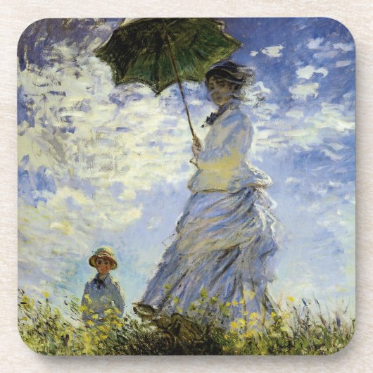 Die Wanderung, Lady mit Sonnenschirm Getränkeuntersetzer (Vorderseite)