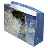 Die Wanderung, Lady mit Sonnenschirm Große Geschenktüte (Rückseite Schrägansicht)