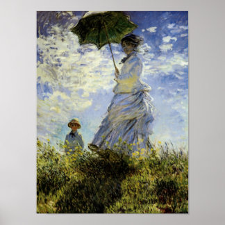 Die Wanderung, Lady mit Sonnenschirm Poster
