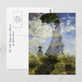 Die Wanderung, Lady mit Sonnenschirm Postkarte (Vorne/Hinten)
