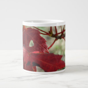 Die Wärme der roten Herbstlaube auf einem Jumbo-Tasse