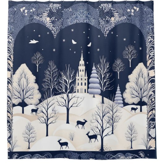 Die Wärme der Sonne im Winter Duschvorhang (Vorderseite)