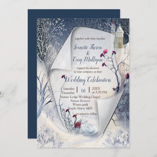 Die Wärme der Sonne im Winter Einladung (Vorne/Hinten)