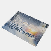 Die Wärme der Sonne im Winter Fußmatte (Schrägansicht)