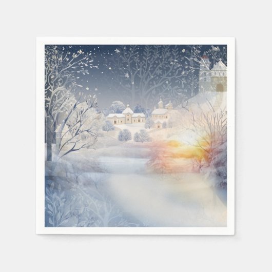 Die Wärme der Sonne im Winter Serviette (Vorderseite)