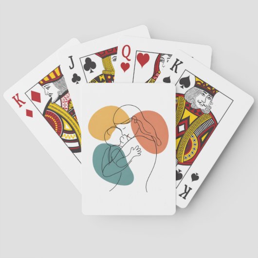 Die Wärme der Umarmung einer Mutter: Minimalistisc Spielkarten (Rückseite)