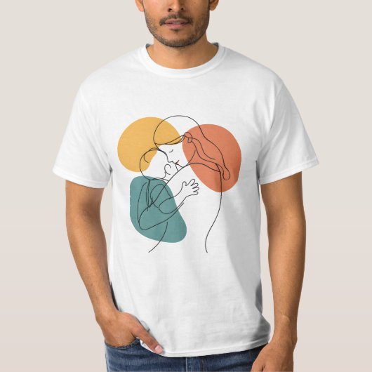Die Wärme der Umarmung einer Mutter: Minimalistisc T-Shirt (Vorderseite)