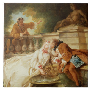 Die Warnung, 1723 (Öl auf Leinwand) Fliese